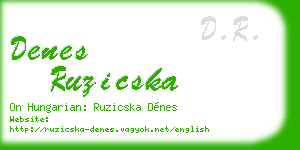 denes ruzicska business card
